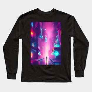 Japan Neon City Lights Long Sleeve T-Shirt